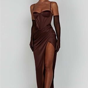 Elegant Brown Maxi Dress